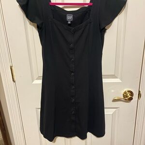 GAP Black Short Sleeve Mini Dress